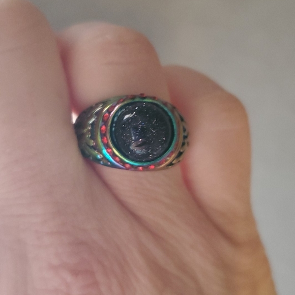 New Sunstone Sun Sitara Rainbow Hematite Ring. - Picture 3 of 14